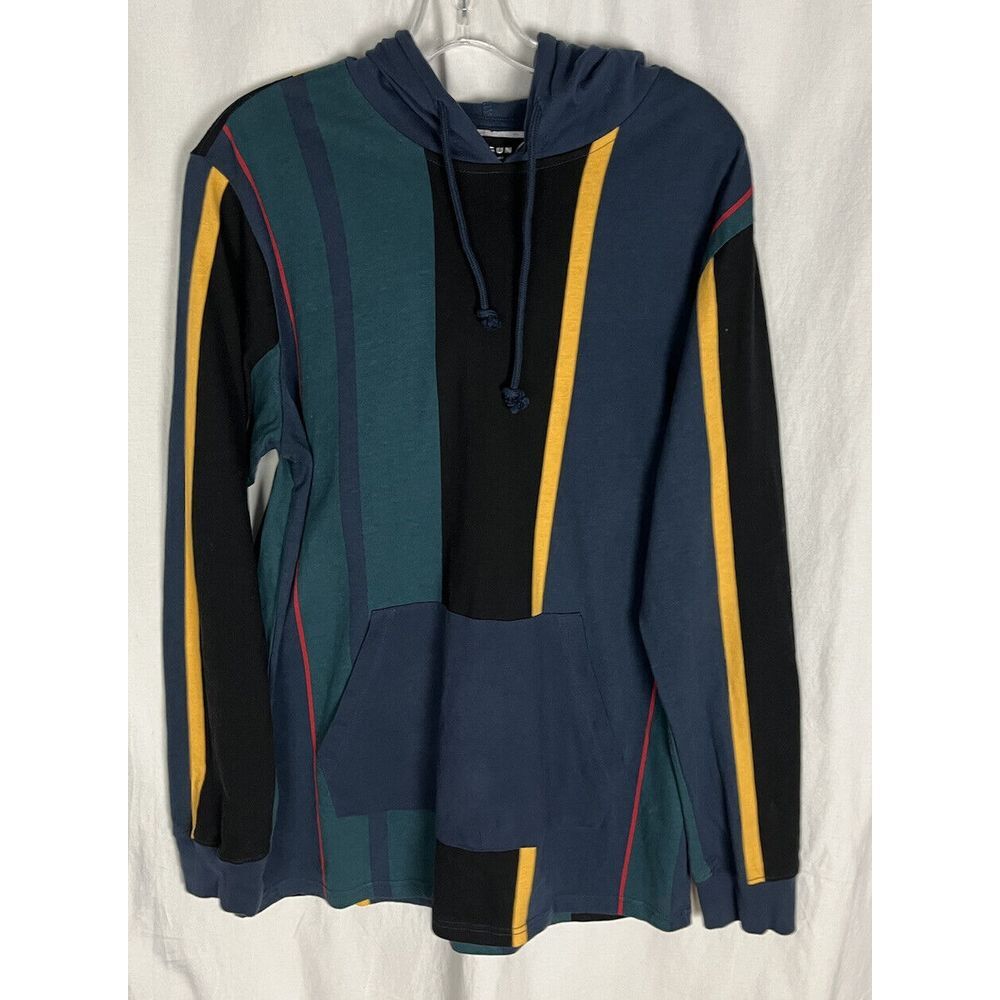 PACSUN LOS ANGELES Sz M Striped Hoodie Cotton Kangaroo Pockets‎ Colorblock Shirt